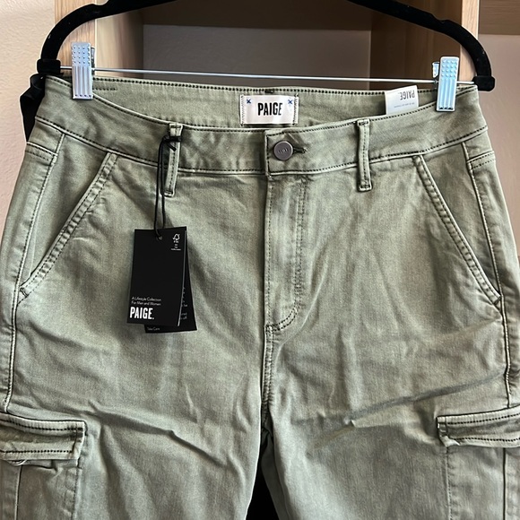 NWT Paige Jolie Petite Vintage Ivy Green Cargo Pants Size 31 Petite - Picture 3 of 6
